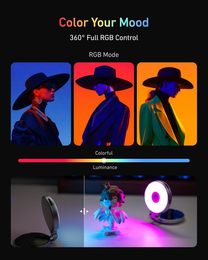 TELESIN Fun Shot Magnetic Phone Camera Grip & 4 in 1 RGB Selfie Light Kit