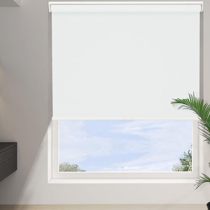 Changshade Blackout Roller Shades Cordless for Windows,100% Room Darkening Window Blinds for Bedroom,Thermal Insulated UV Protection,Easy Install Pull Down Shades for Home,35.5" w x 72" h,White