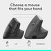 Logitech Lift Vertical Ergonomic Wireless Mouse - Graphite