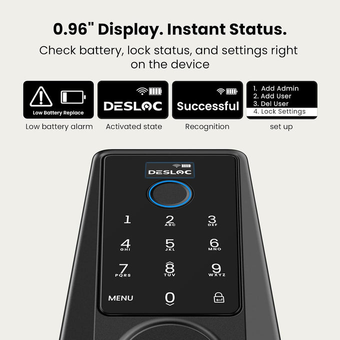 DESLOC WiFi Fingerprint Smart Keypad Door Lock D110 Plus with App Control