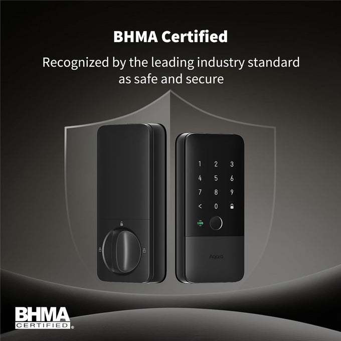 Aqara UWB Smart Lock U400, Apple Home Key, Fingerprint Deadbolt, Black