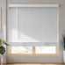 MYshade 2" Cordless Faux Wood Blinds, 34.5" W x 60" H, Slat Horizontal Blinds with Crown Valance, Room Darkening, Moisture Resistant, Window Blinds for Home Interior, White