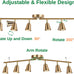 6 Light Track Lighting Kit, Matte Brass Finish Foldable and Adjustable with Modern Ceiling Spotlight for Kitchen,Living,Bed Room Home Improvement