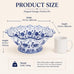 Blue and White Ceramic Fruit Bowl, Chinoiserie Decorative Pedestal Bowl