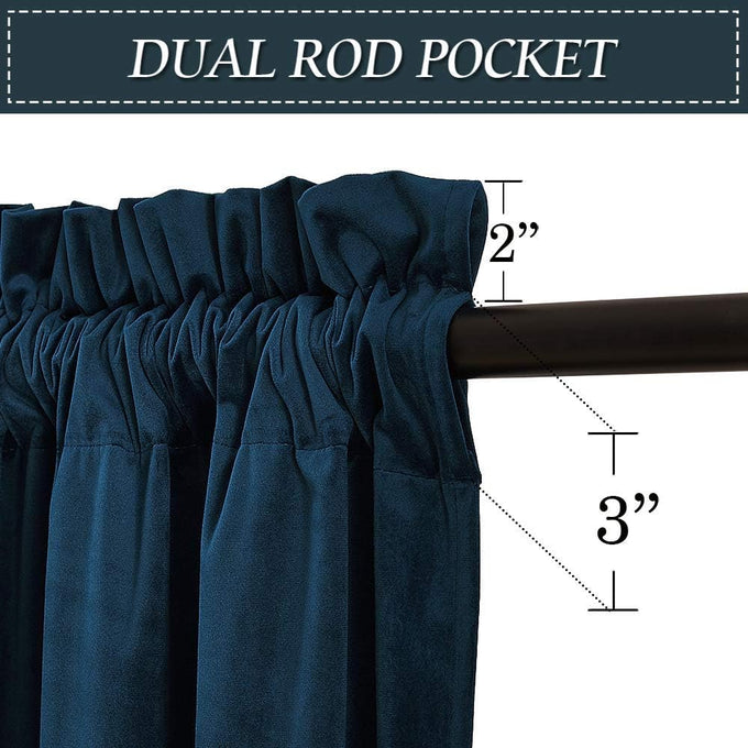 RYB HOME Extra Long Velvet Curtains 102 inches for Sliding Patio Glass Door