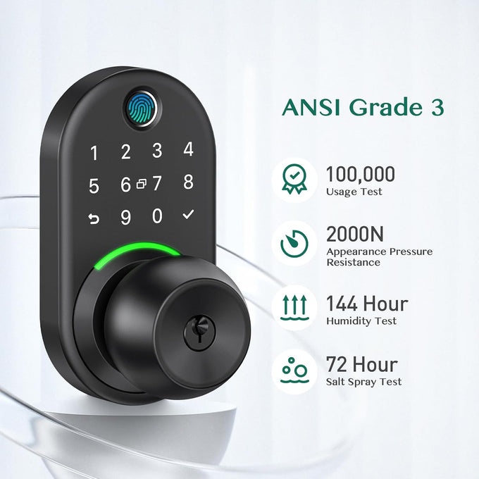 Keypad Smart Door Knob Lock, Yamiry Fingerprint Keyless Entry Handle Lock