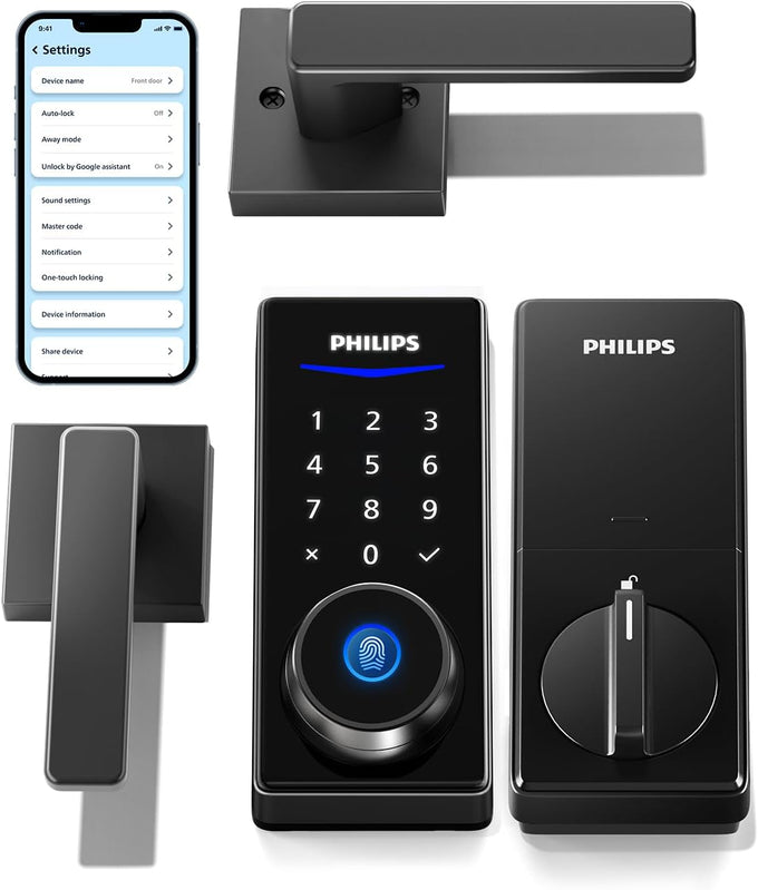 Philips Wi-Fi Smart Deadbolt Lock with 2 Handle, Keypad Front Door Lock Set
