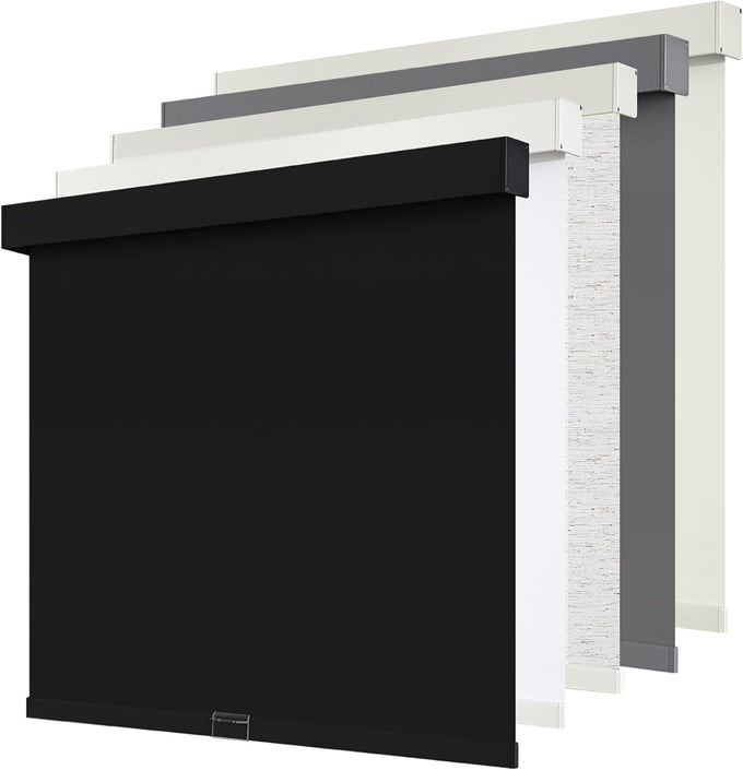 SUNOFF Cordless Blackout Roller Shades Blinds for Windows,34"W x 72"H,Black