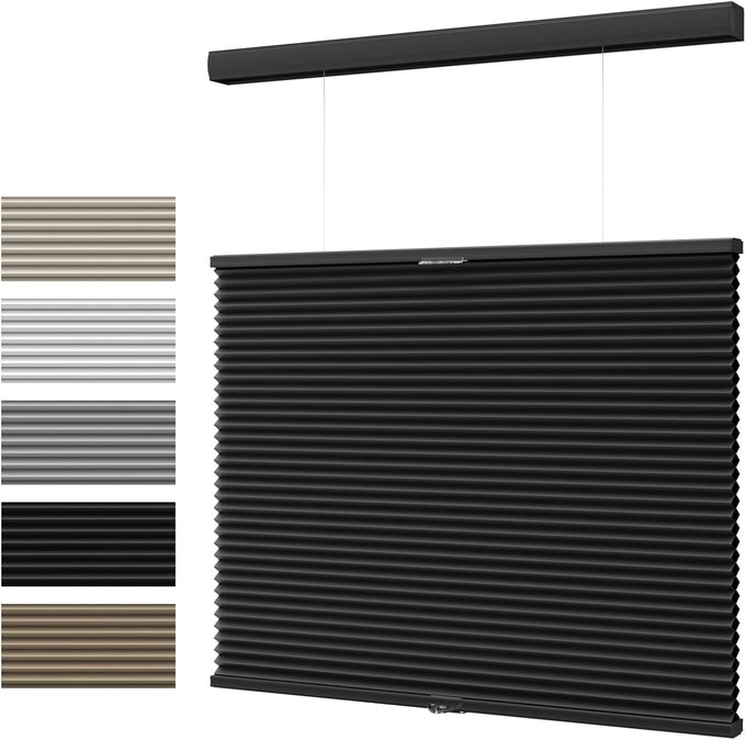 MYshade Top Down Bottom Up（TDBU） Cellular Shades, 1.5 inch Cordless Blackout Honeycomb Pleated Blinds for Windows Home Bedroom Office, Light Control, Thermal Insulated, 40" W x 64" H, White