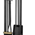 FEED GARDEN 5-Piece Fireplace Tool Set, 30" One-Piece Stand, Wrought Iron