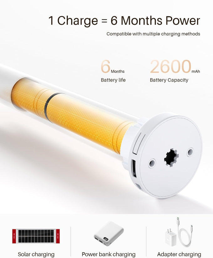 Smart Roller Shades for Windows, Works with Alexa, 23" W x 70" H, White