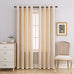 ELKCA Beige Double-Sided Chenille Curtains for Living Room Modern Window Treatment for Bedroom Curtain,Grommet Top,2 Panels (Beige, 52" W x 104" L)