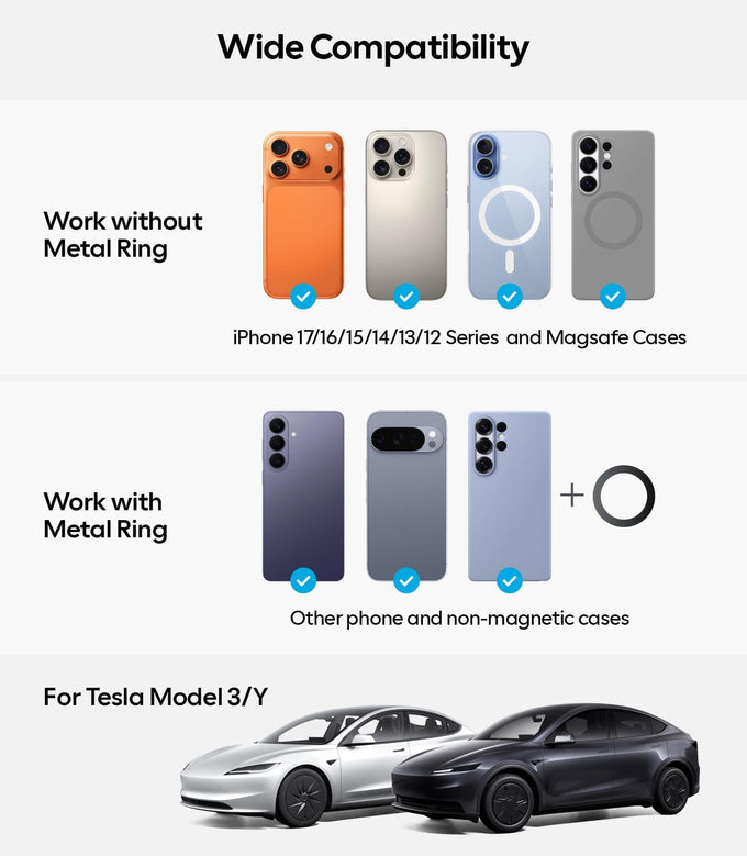 Wigoo for Tesla Model 3/Y/YL/X/S Phone Mount, OEM-Style, Strongest Magnet