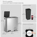 SONGMICS Trash Can, 2 x 8 Gallon (2 x 30 L), Silver and Black