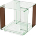 Acrylic End Table Square: 2-Tier Nightstand Desk Clear Green Brown