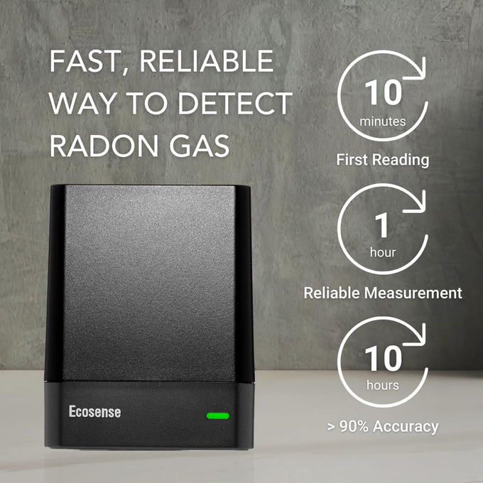 Ecosense Continuous Home Radon Monitor, Wi-Fi Connected, App Enabled, EQ100