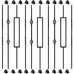10 Pack Wrought Iron Balusters, Stair Spindle with 20 Swivel Shoes