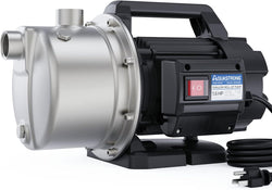Aquastrong 115V Shallow Well Garden Pump, Stainless Steel, 1320 GPH, Water Transfer Draining Irrigation Sprinkler Pump, for Lawn,Garden,1.6 HP Portable