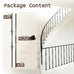 16 Pack Wrought Iron Balusters for Staircase Interior, 1/2" x 44" Hollow Deck Spindles Stair Railing Indoor with 32 Fixed Swivel Shoes, Metal Double Basket Decorative Stair - Matte Black