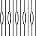 10 Pack Wrought Iron Railing, 44" x 1/2" Rectangular Hollow Staircase Baluster, Black Stair Spindles Balusters for Staircase Interior (5 Rectangular and 5 Straight)
