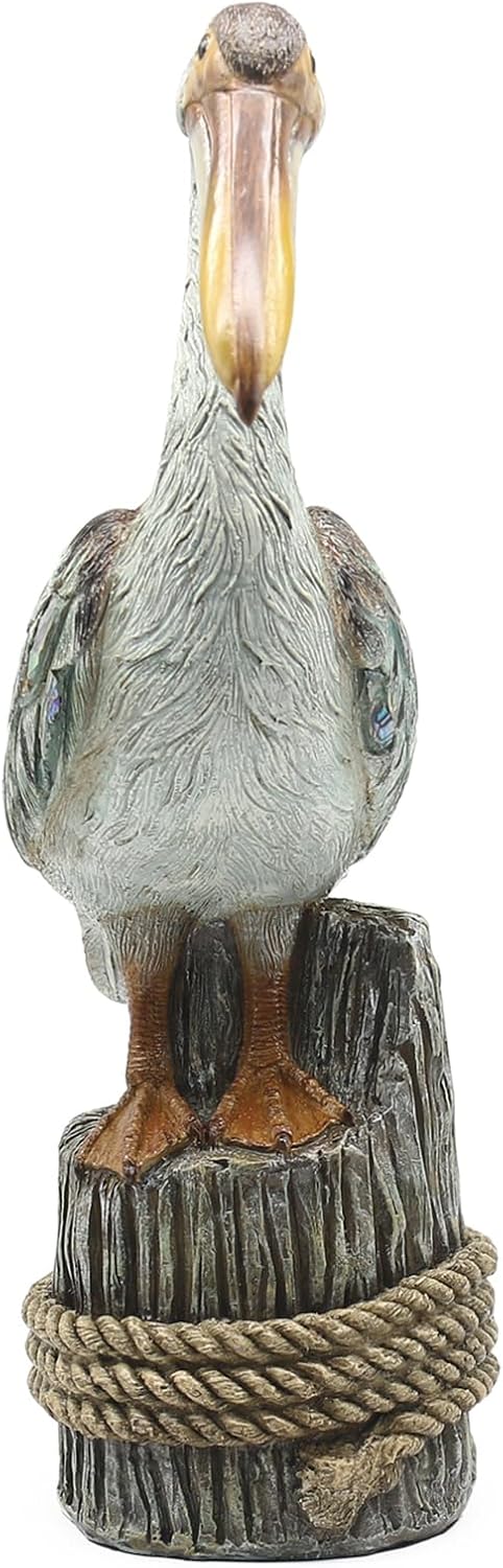 Lukitas Standing Pelican Statue and Sculpture Coastal Decor, Resin 14''