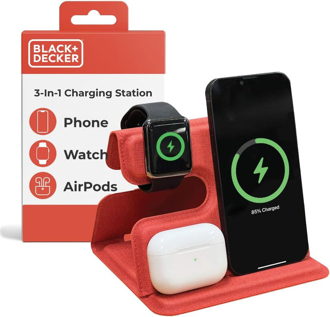BLACK+DECKER 3 in 1 Charging Station for Apple, (Loch Ness)