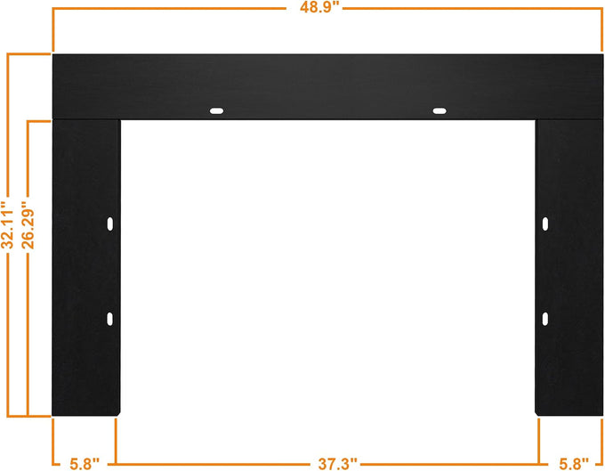 Electric Fireplace Insert Trim Kit for 40 inch Fireplace Electric Inserts, Metal Construction Plates, Black-B09R2114SG