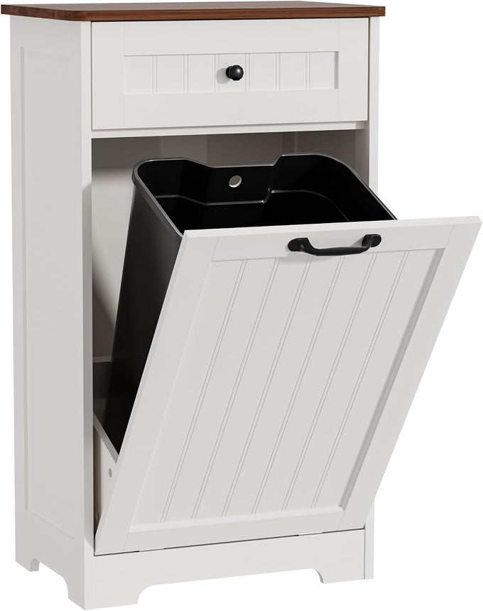 AHB 13 Gallons Tilt Out Trash Cabinet,for Kitchen Living Room, Grey