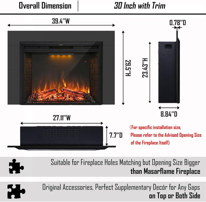 Trim for 30” Electric Fireplace