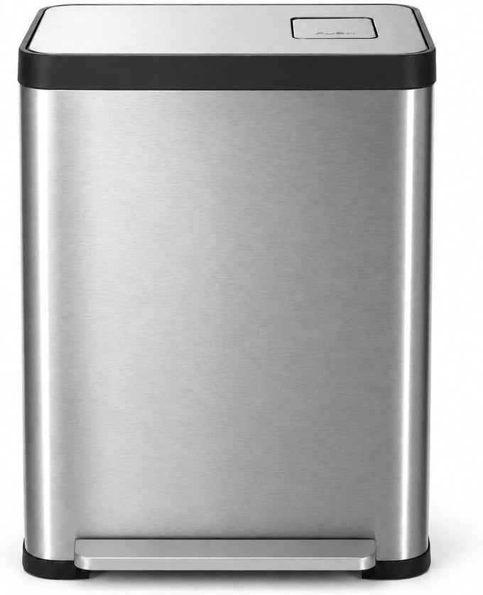 Home Zone Living 19 Gallon Kitchen Trash Can with Dual Compartments