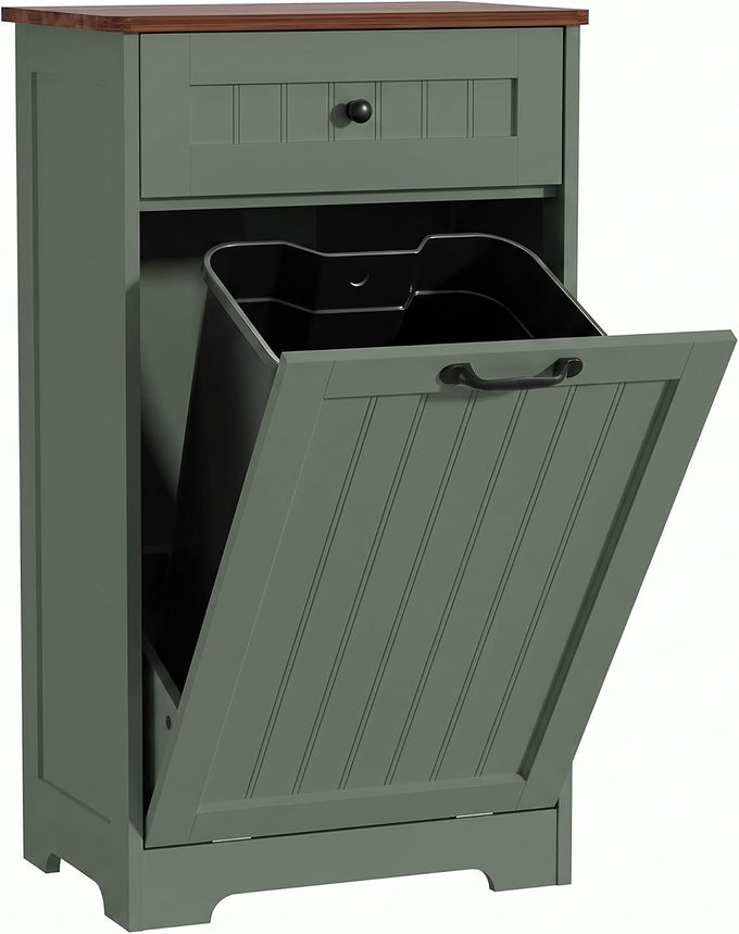 AHB 13 Gallons Tilt Out Trash Cabinet,for Kitchen Living Room, Grey