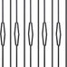 10 Pack Wrought Iron Railing, 44" x 1/2" Rectangular Hollow Staircase Baluster, Black Stair Spindles Balusters for Staircase Interior (5 Rectangular and 5 Straight)