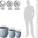 Kante Modern Home Minimalist 14" Dia Blue Gray Concrete Bowl Planter