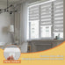 Cordless Zebra Blinds for Windows, 46" W x 72" H Zebra Roller Shades with Valance Free Stop Zebra Roller Shades, Light Control Window Treatments Dual Layer Sheer Blinds for Day and Night, Grey