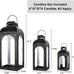 NEEDOMO Lanterns Decorative Indoor&Outdoor,Set of 3 Outdoor Lanterns for Porch, 26" Metal Frame Candle Holders with Glass, Fall, Christmas