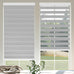 Cordless Zebra Blinds for Windows, 46" W x 72" H Zebra Roller Shades with Valance Free Stop Zebra Roller Shades, Light Control Window Treatments Dual Layer Sheer Blinds for Day and Night, Grey