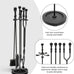 Heavy Duty Cast Iron Fireplace & Fire Pit Tools Set, 5-Piece