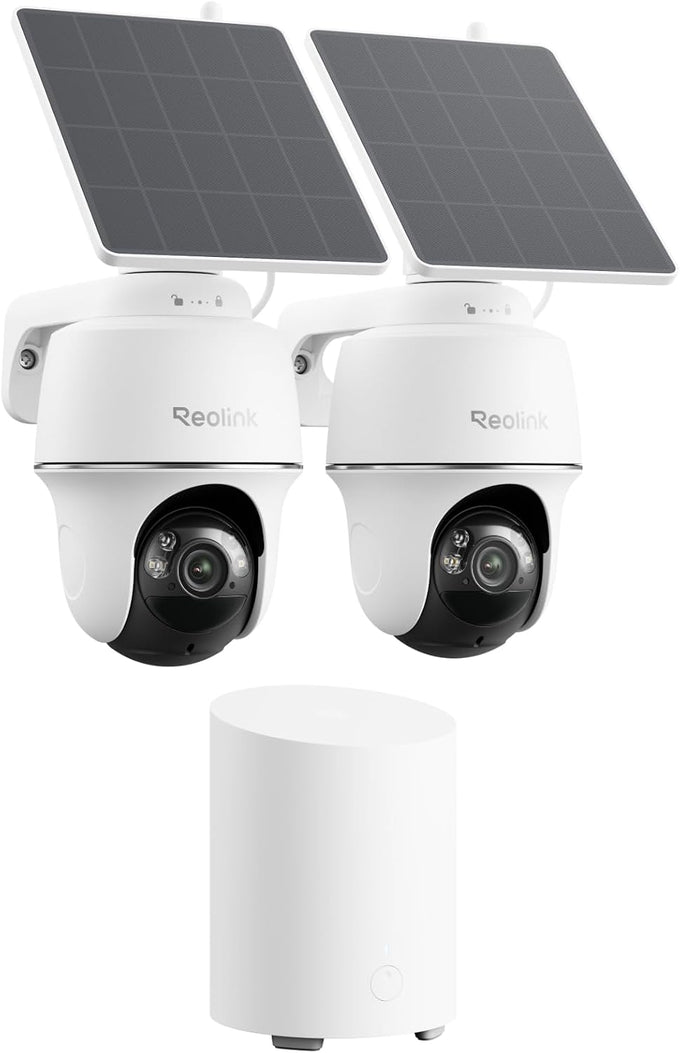 REOLINK 360° PT Solar Security Cameras Wireless Outdoor System 2 Pack