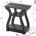FROMJBEST End Tables Living Room Set of 2 with Charging Station, Black