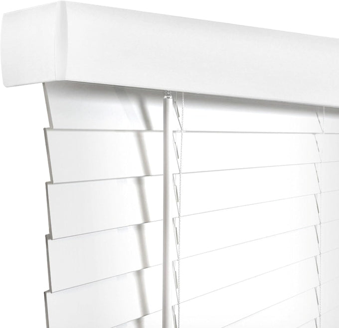 DEZ FURNISHINGS Cordless 2" Smooth Faux Wood Blind, 36" W x 60" H, Smooth White
