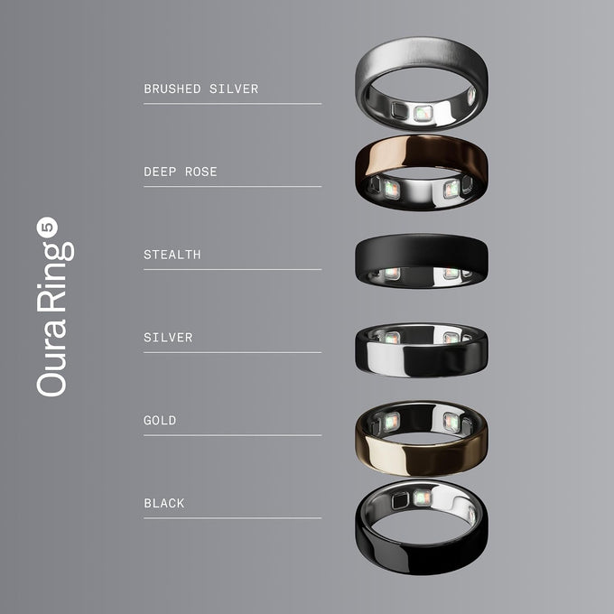 Oura Ring 5 Smart Ring - Silver - Size 10 - Fitness & Sleep Tracker
