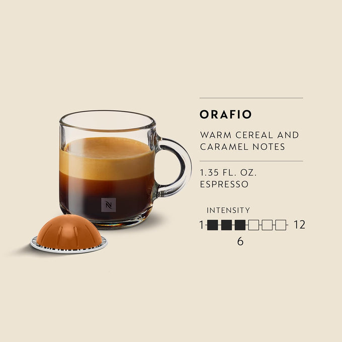 Nespresso Vertuo, Orafio, Medium Roast, 50-Count Espresso Pods