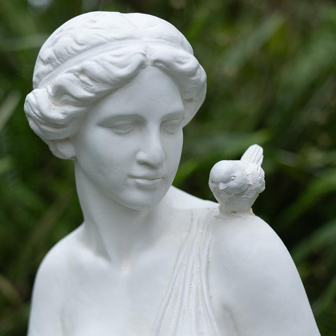 Outdoor Statue, Nymph Sculpture Goddess of Greek Mythology Roman Style for Garden Patio Yard Lawn Porch Decor, Ivory