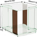 Acrylic End Table Square: 2-Tier Nightstand Desk Clear Green Brown