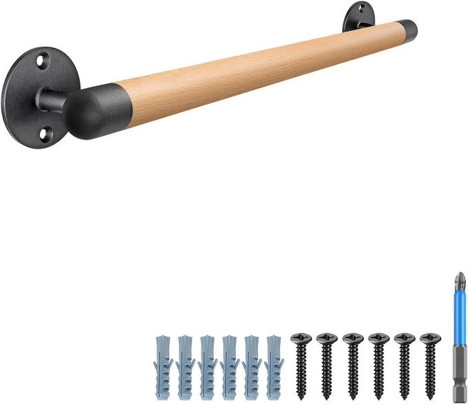 SELEWARE 67 Inch Wood Handrail Wall Mount Handrails for Indoor Stairs