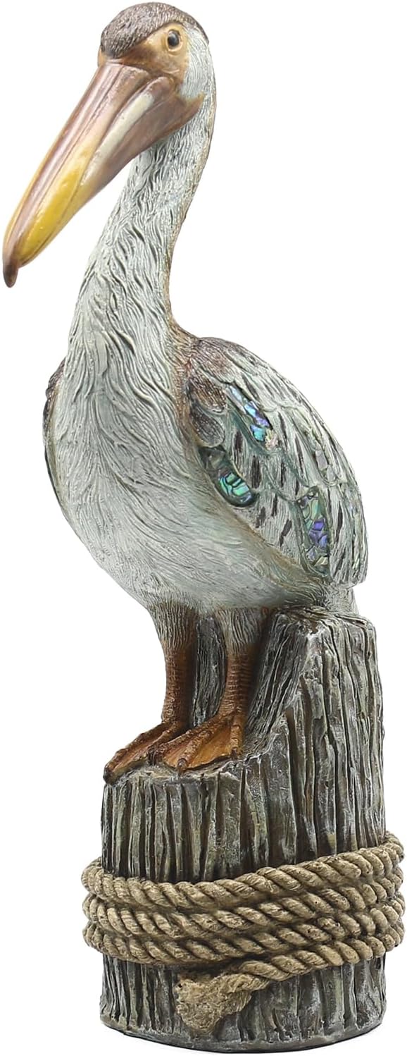 Lukitas Standing Pelican Statue and Sculpture Coastal Decor, Resin 14''