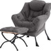 Tiita Lazy Chair with Ottoman, Comfy Reading Accent Chair, Dark Grey