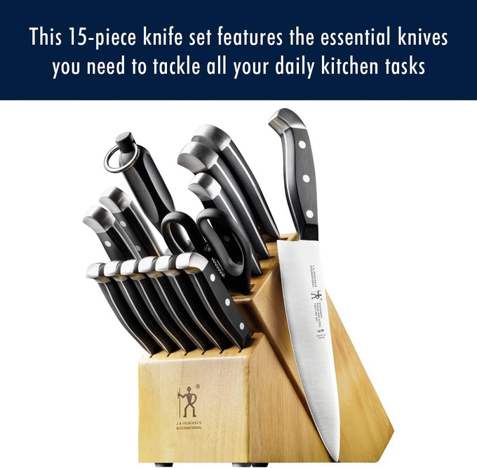 Henckels Statement 15-Pc Knife Block Set, Razor-Sharp, German Engineered