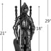 Lizh Metalwork Dark Knight Fireplace Tool Set,Black Cast Iron