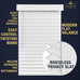 Lotus & Windoware Cordless Faux Wood Blind, Smooth, Bright White, Privacy Slats, Blinds for Indoor Windows, 35" Wide x 54" Long